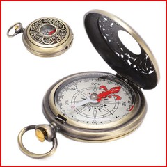 Compass New Outdoor Camping Hiking Portable Pocket Brass Gold Color Copper