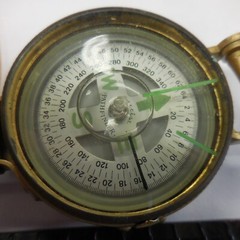Vintage Lensatic Compass Liquid Filled Clip On–broken