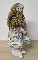 Porcelain Doll Girl 42cm Long Curls Collectors Condition Dress Complete