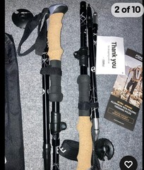 Foxelli Aluminum Ultra Strong Trekking Poles (5’8” Or Shorter)