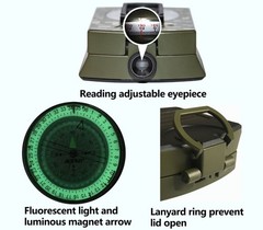 AOFAR Military Compass AF4580 Lensatic Sighting Navigation, Waterproof and Sh…