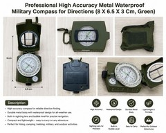Military Lensatic Compass with Carrying Bag – Waterproof Army Green Survival Com