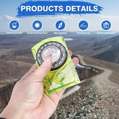 Outdoor Compass with Adjustable Declination, Magnifier, Ruler, Scale, Multifu…