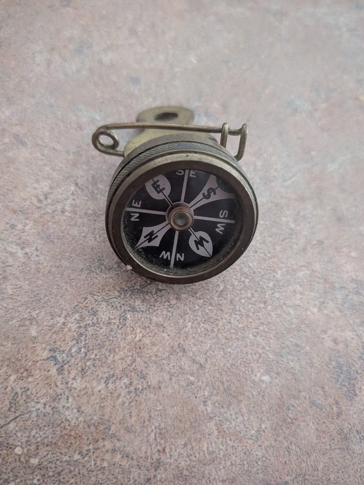 Vintage Brass Compass Pin On Style, Marble’s Gladstone Michigan USA