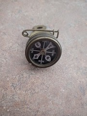 Vintage Brass Compass Pin On Style, Marble’s Gladstone Michigan USA