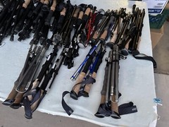 Outdoor Products foldable Trekking Walking Hiking Poles Sticks. Pairs only.