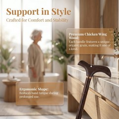 Walking Stick Handle Replacement – Wooden T Handle for Trekking and Hiking