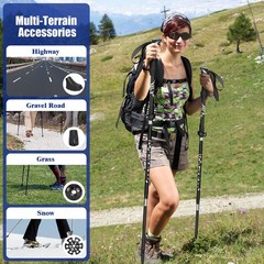 2 Pieces Hiking Poles Folding, Trekking Poles Aluminium, Adjustable 110130cm,…