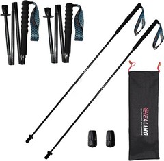 Foldable Set of 2 Ultralight Trekking Poles, Carbon Fiber, Lightweight Design