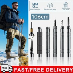 106CM Tactical Trekking Poles Walking Camping Hiking Survival Stick Adjustable