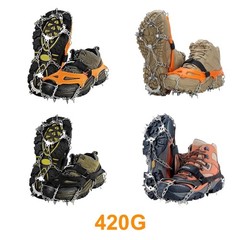 18/19 Teeth Ice Grippers Spikes Outdoor Winter Snow Spikes Crampons Cleats