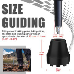 Replacement Rubber Tips for Trekking Poles and Walking Sticks, Anti-Slip Shock-A