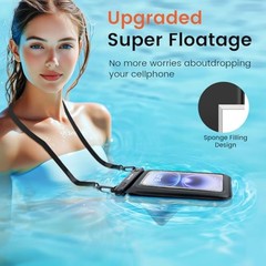Floating Waterproof Phone Pouch – 2 Pack IPX8 Waterproof Phone Bag Black+Pink