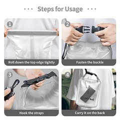 Waterproof Dry Bag – Roll Top Transparent Storage 2L White