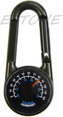 Outdoor Multifunctional Hiking Metal Carabiner Compass Thermometer Keychain Meta