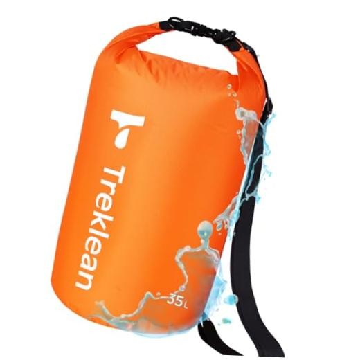 Dry Bag, Waterproof Floating and Lightweight Dry Bags, Roll Top Sack Orange-35L