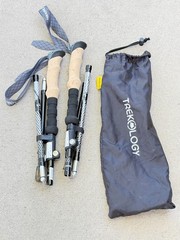 Set of Trekology Trek Z Folding Trekking Poles 105-120CM Black . 7G