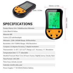 Electronic Digital Altimeter 8 in 1 Multifunction LCD Backlight Mini A0T0
