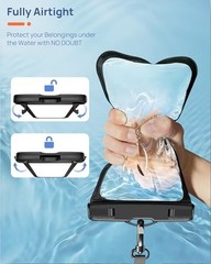 Waterproof Phone Pouch IP68 Floating Waterproof Phone Black & Clear & Pink