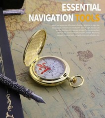 Antique Brass Compass Keychain Waterproof Survival Tool for Kids & Scouts