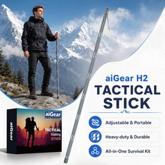 H2 Survive Tactical Walking Stick, 7-In-1 Staff with Multi-Tool | Aerospace-Grad