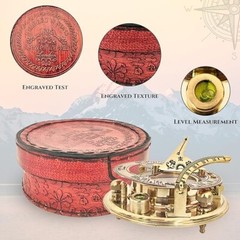 Vintage Brass Compass with Leather Case Guide Through Life’s Adventures