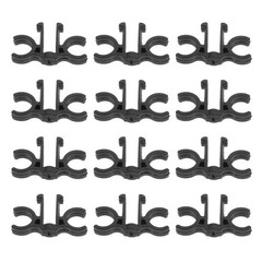 12Pcs Durable Black Plastic Pole Clip Holders for Hiking Trekking and Ski Gear