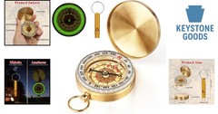 Waterproof Metal Hiking Compass with Luminous Night Reading & Survival Whistle