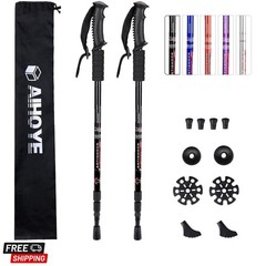 Hiking Trekking Poles, 2 Pack Collapsible, Lightweight, Anti Shock, Walking S…