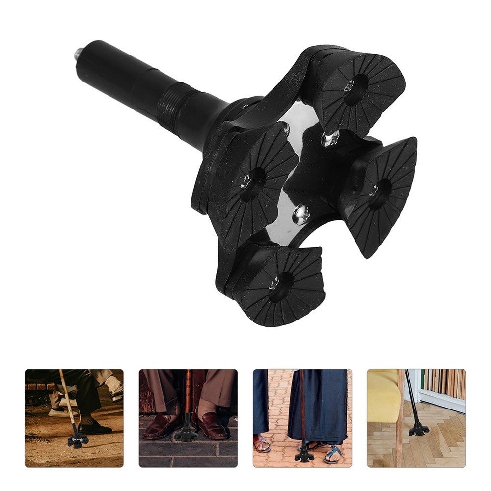 2Pcs Walker Pads Replacement Black Non Skid Foot Caps for Cane and Crutch Use