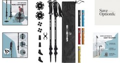 Lightweight Adjustable Trekking Poles with Padded Straps for All-Terrain Hiking
