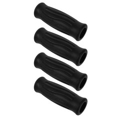 4Pcs Black Reusable Tpr Walker Hand Grips Cushioned Cane Handle Replacement