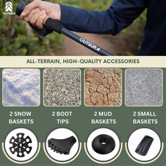 Carbon Fiber Hiking Stick 2 Pack – Professional Grade, Collapsible Trekking & Wa