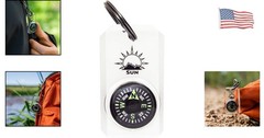 Cushion-Mounted MiniCompass with Ruler and Split Ring – Lightweight Design