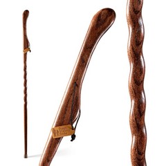 Brazos Handcrafted Wood Walking Stick, Twisted Oak, 58 Inch (Pack of 1), Red