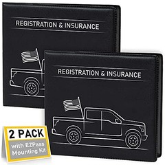 Auto Accessory Document Holder, 2 Pack (Black, PVC, Portable, EZ Pass Truck