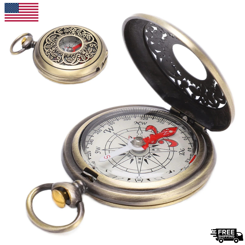 Outdoor Brass Compass Portable Waterproof Pocket Navigation Camping Hiking Tool*