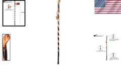Dark Brown Wood Walking Cane 55″ – Hand Strap & Rubber Tip