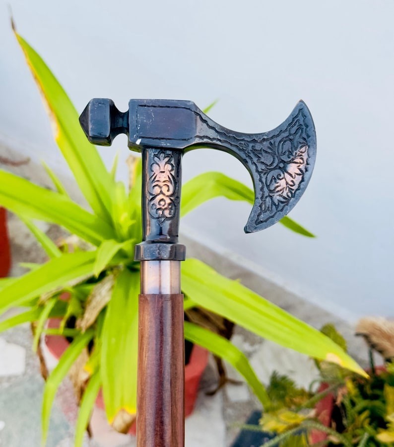 Nautical Walking Stick Viking Wooden Walking Canes Style Handle Father Gift Item