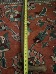 Hand Carved Natural Wood Hiking Walking Stick Cane Great Handle 35 1/2”(or Less)
