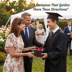 Compass Gift for Mom/Dad, Vintage Pocket Compass Engraved with Go Confidently Cu