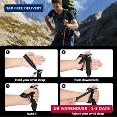 Deepfeel Collapsible Trekking Pole Adjustable Hiking Pole – Aluminum Alloy 7075