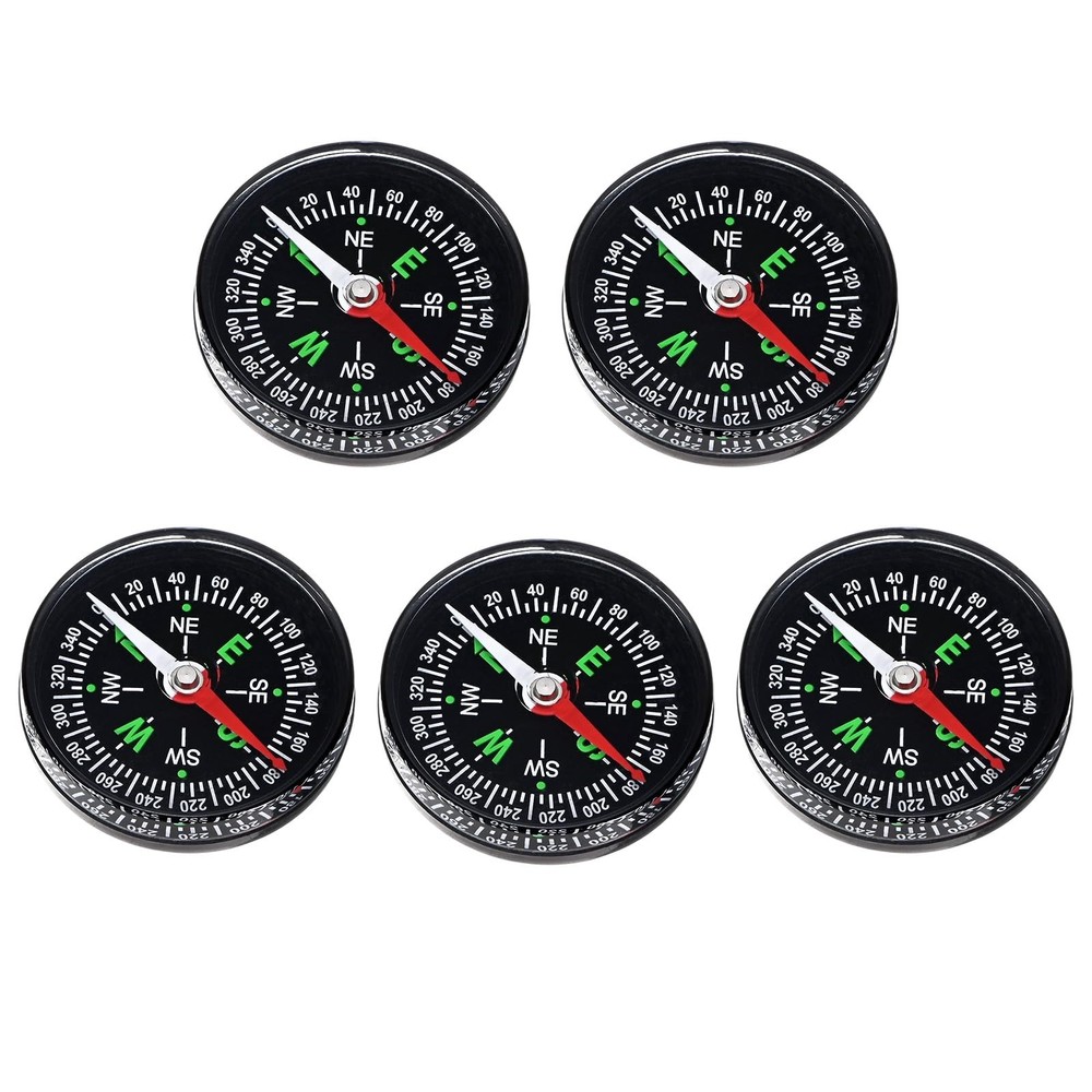 TIXIPEM 40mm Mini Compass [5PCS] – Pocket Oil Filled Small Compass Bulk Hiking