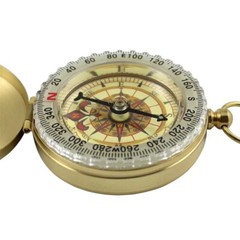 Golden Brass Pocket Compass – Portable Navigation Tool for Hiking & Camping