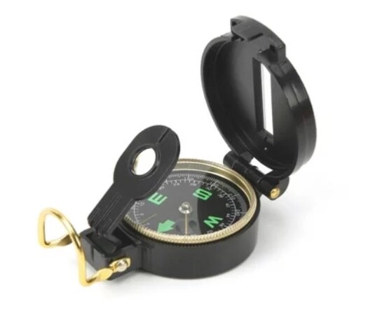 OZARK TRAIL LENSATIC COMPASS, GLOW IN THE DARK, 5093 BLACK