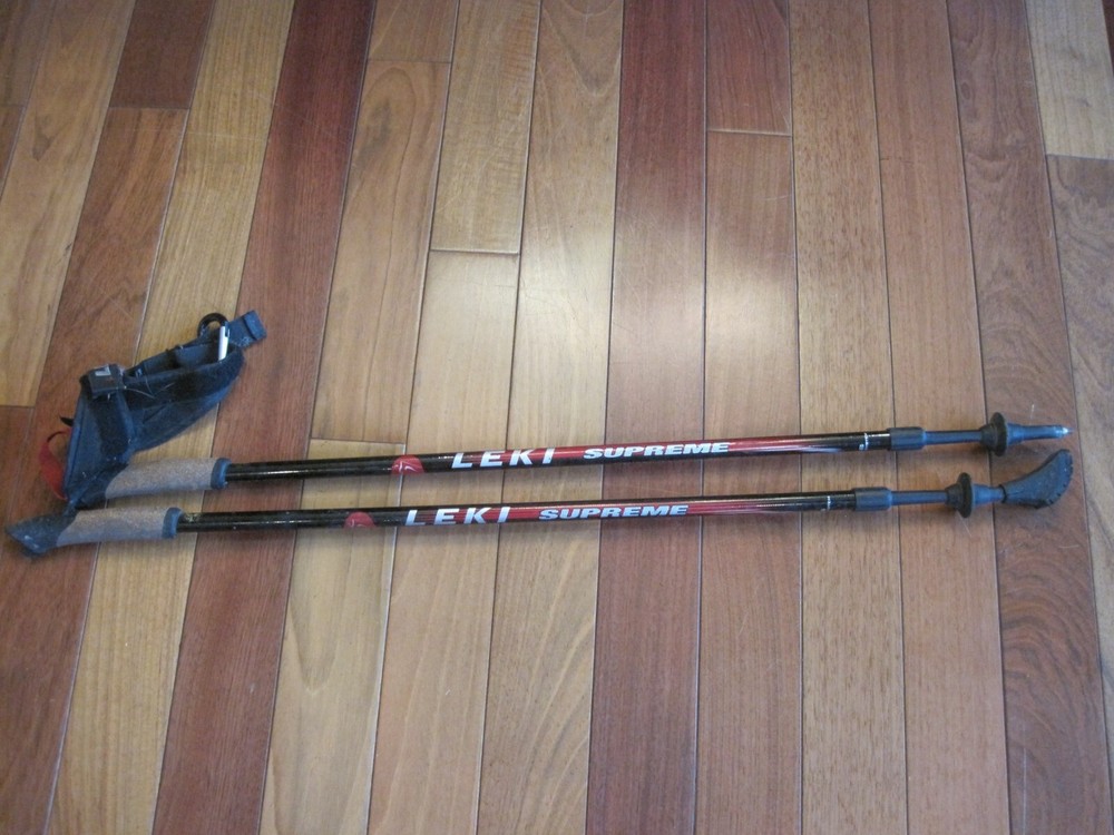 LEKI Supreme Trekking Hiking Walking Mountaineering Poles Adjustable 105-140cm