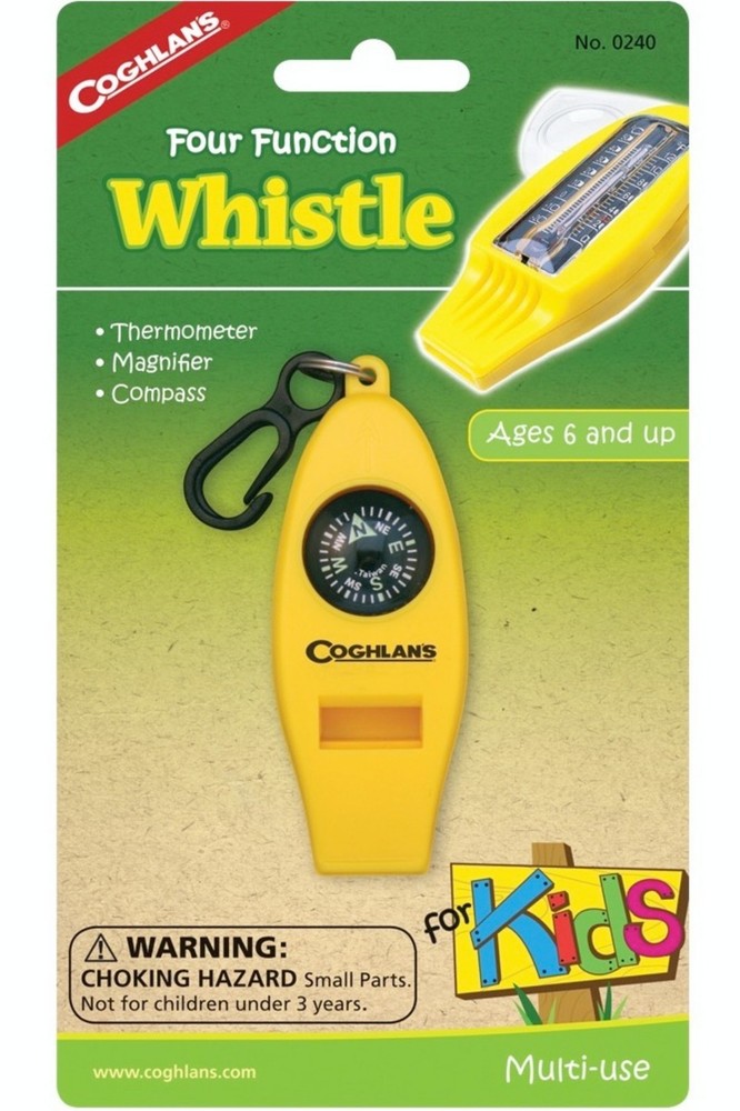 Coghlan’s Four Function Whistle for Kids – Yellow
