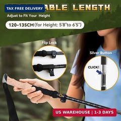 Trekking Poles Aviation Grade Aluminum Alloy-Strong Lightweight Collapsible Walk