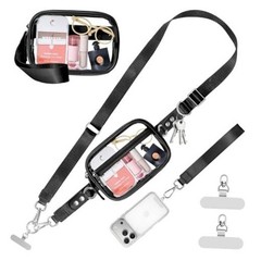 Tiostep Clip and Go Strap for Phone with Wallet Crossbody Phone Medium Black