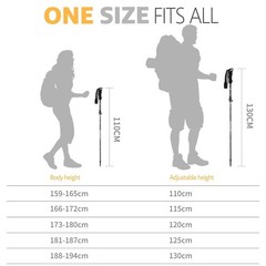 Aluminum Alloy 7075 Collapsible Trekking Poles 2 Pcs Hiking Sticks Aluminum